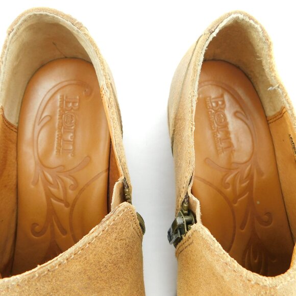 BORN Brown Distressed Leather Ankle Booties Shoes 7 - Picture 7 of 7